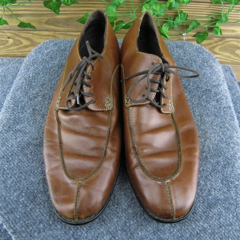 Cole Haan C08189 Men Derby Oxfords Shoes Brown Leather Lace‎ Up Size 10.5 Medium